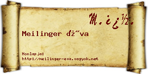 Meilinger Éva névjegykártya
